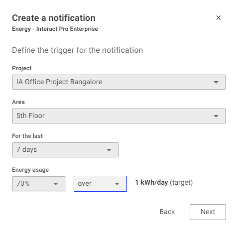 Create a notification - Energy - Interact Pro Enterprise
